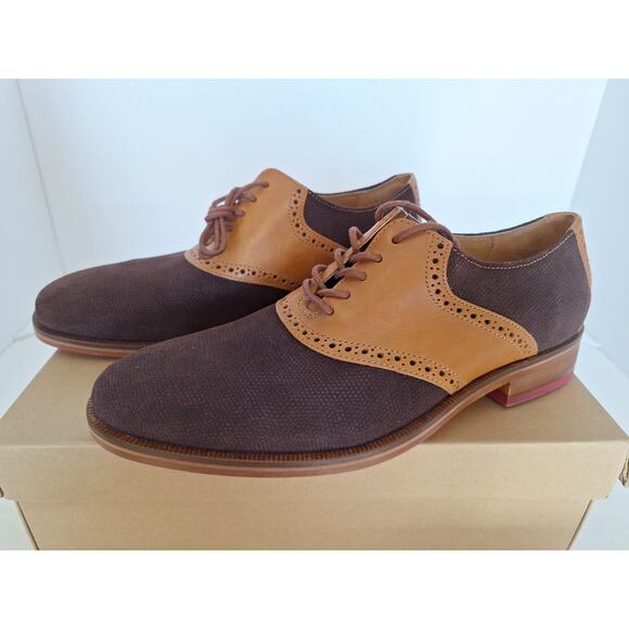 Cole Haan Colton Saddle Welt Coffee/Woodbury Leather Oxford Shoes 8.5M- NIB - Picture 1 of 7